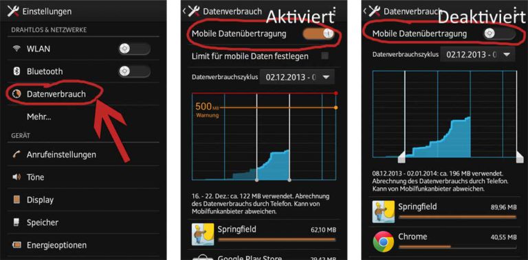 Android Tutorial: Mobiles Internet deaktivieren / aktivieren – So gehts