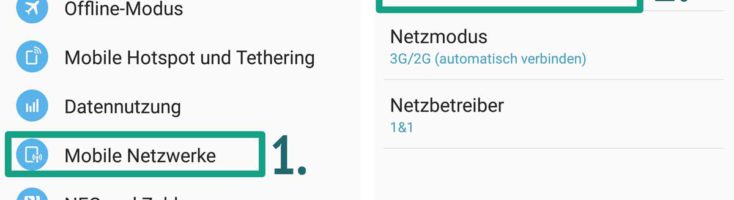 Schaue in den Android Einstellungen in die Zugangspunkte, ob dort der richtige hinterlegt ist
