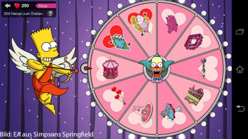 Am Rad der Freundschaft kannst du diverse Preise in Simpsons Springfield erdrehen