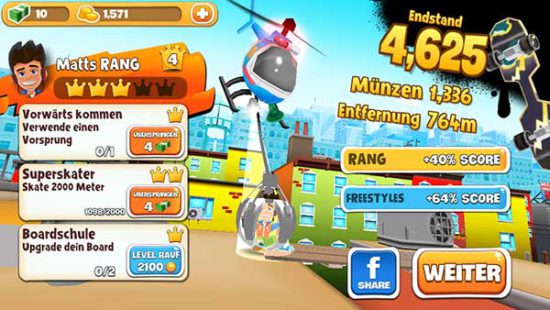 Skyline Skaters Tipps, Tricks und Cheats für Android, iPhone und iPad