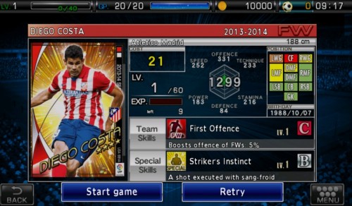 PES Manager - Screenshot Diego Costa Teamleader