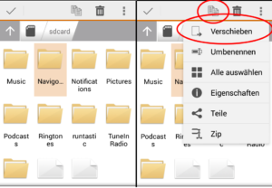 Screenshot Sony Xperia M - App kopieren verschieben