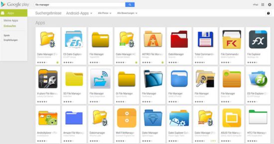 Android: Datei-Manager Apps kostenlos bei Google Play