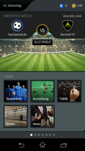 Goal One DFB Fußball Manager - Screenshot Menü