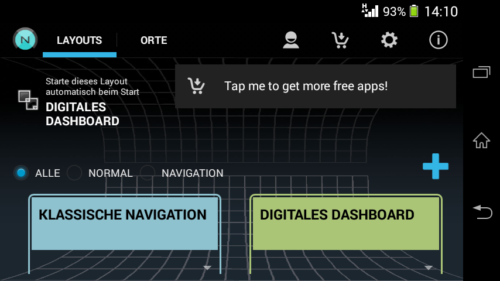 Screenshot Navier HUD Navigation Free - Dashboard
