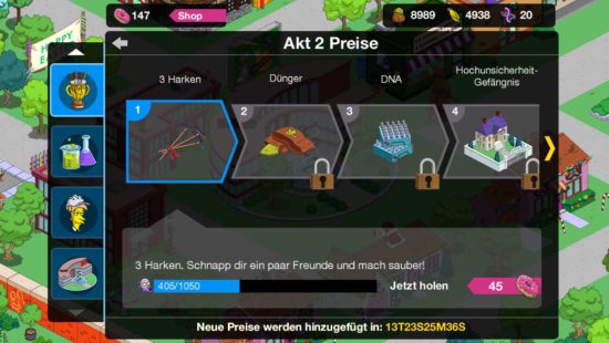 Simpsons Springfield Akt 2: Gasmasken, Storyline und Preise beim Terwilligers Event