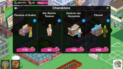 Simpsons Springfield: Figur / Charakter liegt im Inventar und kann nicht eingesetzt werden