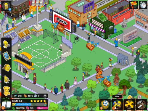 Simpsons Springfield Wimpel sammeln geht am schnellsten, wenn du die Fans in deiner Stadt antippst