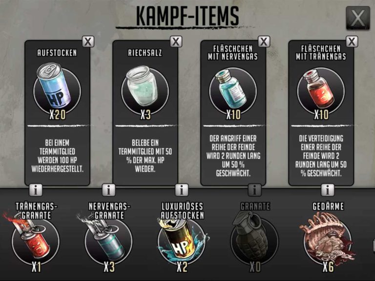 Walking Dead Road to Survival Kampf-Items in der Übersicht + Tipps
