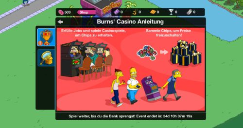 Simpsons Springfield Burns Casino Event Guide