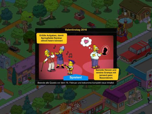 So funktioniert das Valentinstag 2016 Mini-Event in Die Simpsons Springfield