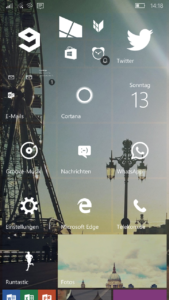 Windows 10 Mobile - Startscreen