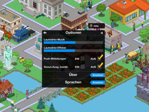 Simpsons Springfield: Benachrichtigungen deaktivieren unter Android, iPhone und iPad