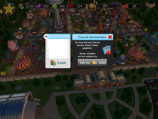 RollerCoaster Tycoon Touch Freunde und Nachbarn finden