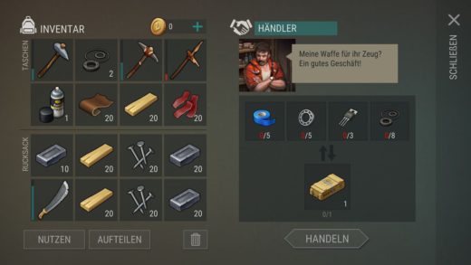 Last Day On Earth: Der Händler – Waffen, Gegenstände, Tausch