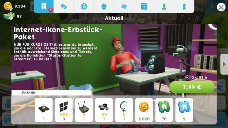 Die Sims Mobile: Internet-Ikone Hobby und Erbstück – Aufgaben