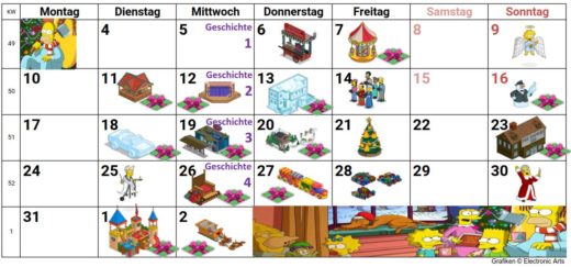 Simpsons Springfield Preise und Kalender – Winter 2018 / Weihnachten (Event)